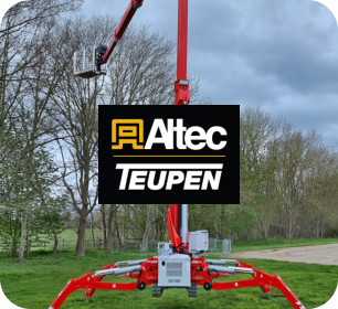 Spider lift with Teupen logo