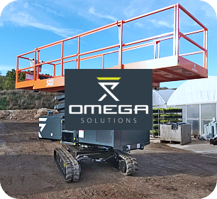 Large Omega scissor lift with logo